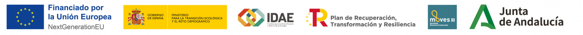 Logotipos: Fondo NextGenerationEU, Plan de Recuperación, Junta de Andalucía y Agencia Andaluza de la Energía